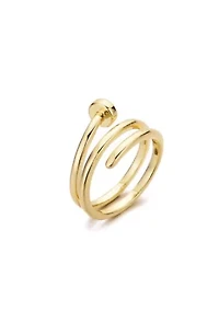 14k Gold Plated Nail Double Wrap Ring