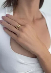 14k Gold Plated Nail Double Wrap Ring