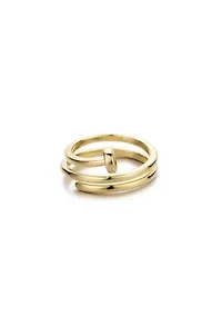 14k Gold Plated Nail Double Wrap Ring