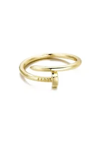 14k Yellow Gold Plated Nail Ring