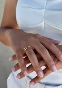 14k Yellow Gold Plated Nail Ring