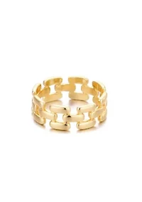 14k Gold Plated Grid Pattern Band