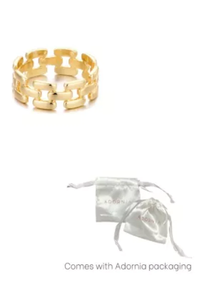 14k Gold Plated Grid Pattern Band