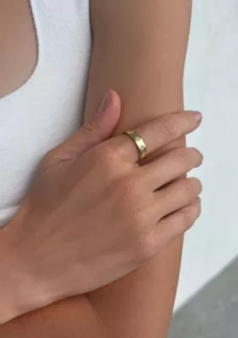 14k Gold Plated Stars Band Ring