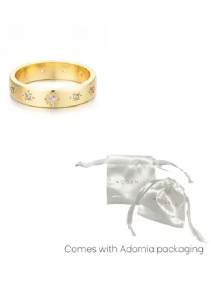 14k Gold Plated Stars Band Ring