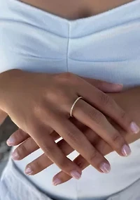 14k Gold Vermeil .925 Sterling Silver CZ Eternity Band Ring