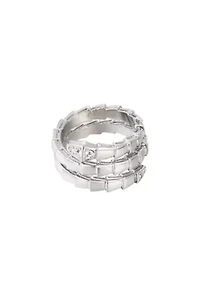 Silver Plated Snake Double Wrap Ring