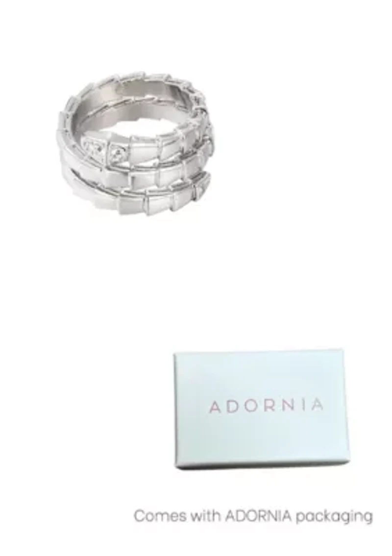 Silver Plated Snake Double Wrap Ring