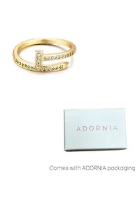 14k Yellow Gold Plated CZ Nail Ring