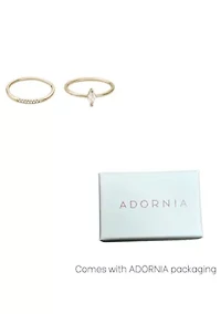 14k Gold Plated CZ Marquis Ring Set