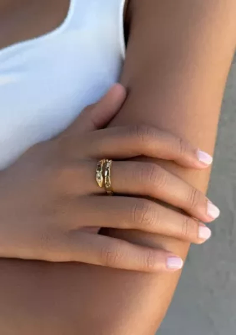 14k Gold Plated Snake Wrap Ring