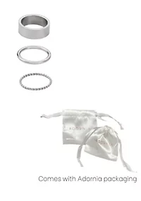 Tarnish Resistant Silver 3-Ring Set