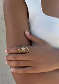 Gold Plated Flower Outline Ring