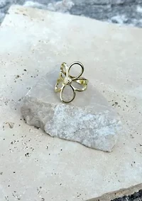 Gold Plated Flower Outline Ring