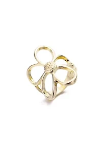 Gold Plated Flower Outline Ring