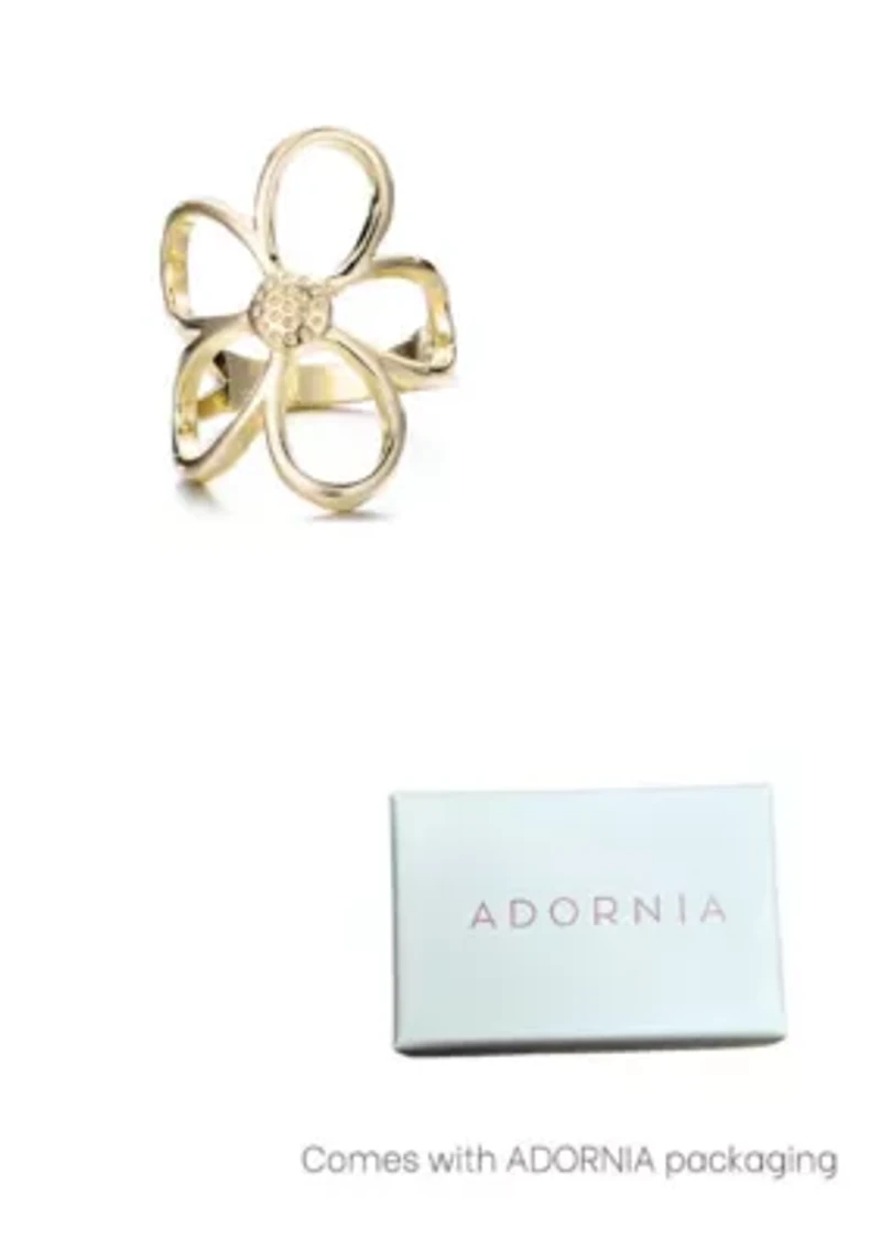 Gold Plated Flower Outline Ring