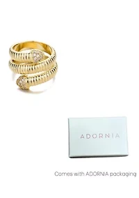 14k Gold Plated Coil Wrap CZ Ring