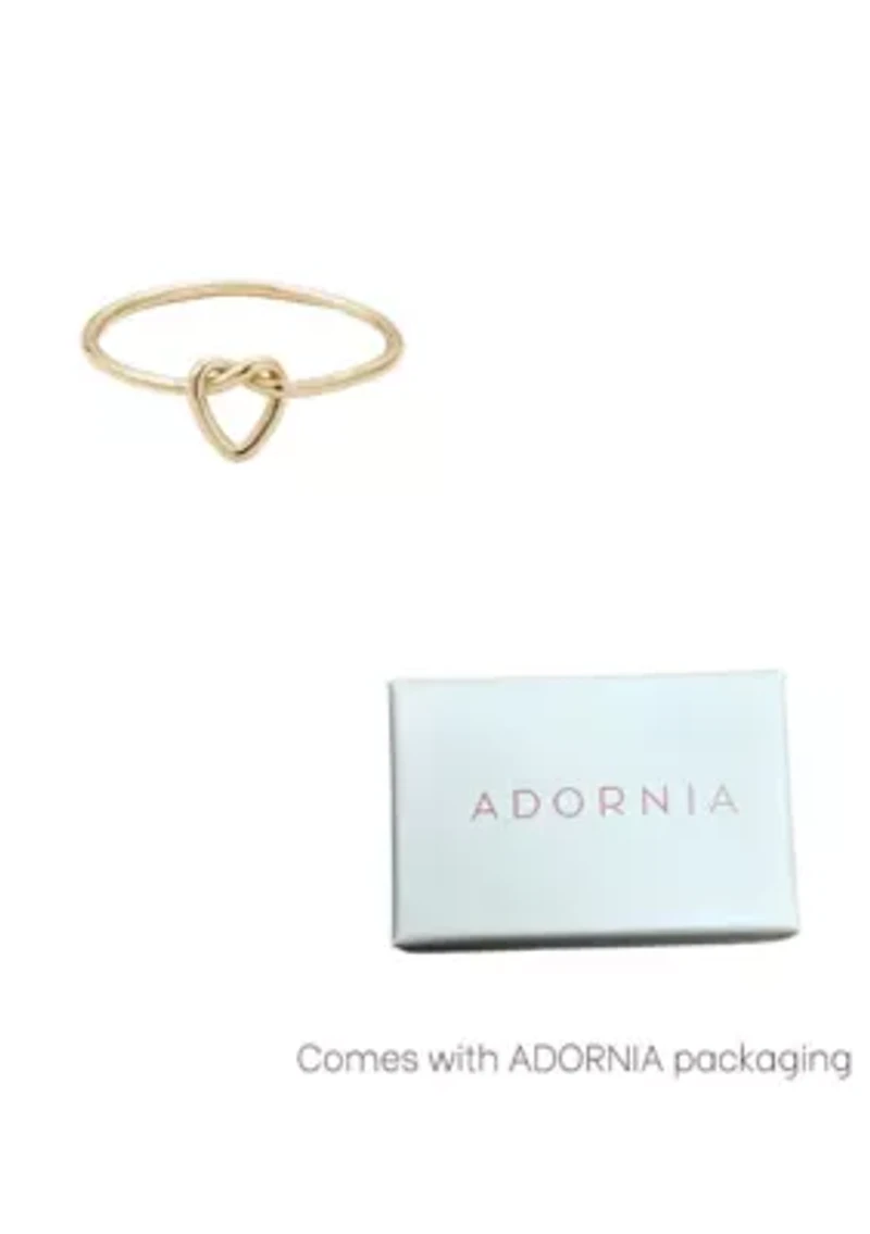 14k Gold Plated Heart Knot Ring