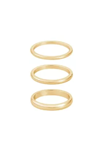Tarnish Resistant 18k Gold Plated Stacking Band Set