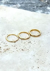 Tarnish Resistant 18k Gold Plated Stacking Band Set