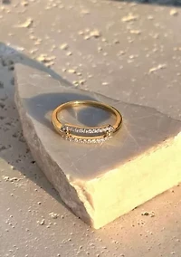 14k Gold Plated CZ Link Ring