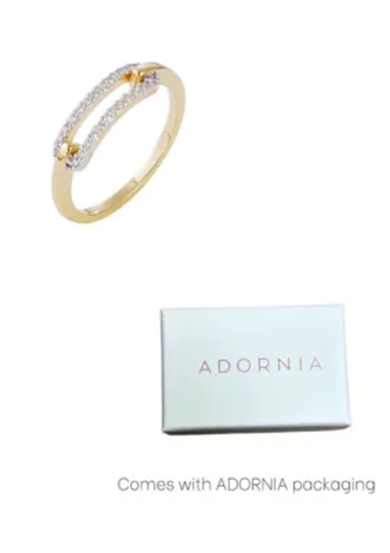14k Gold Plated CZ Link Ring