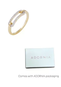 14k Gold Plated CZ Link Ring