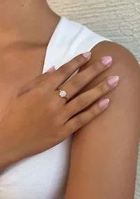 14k Gold Plated CZ Mini Hexagon Ring