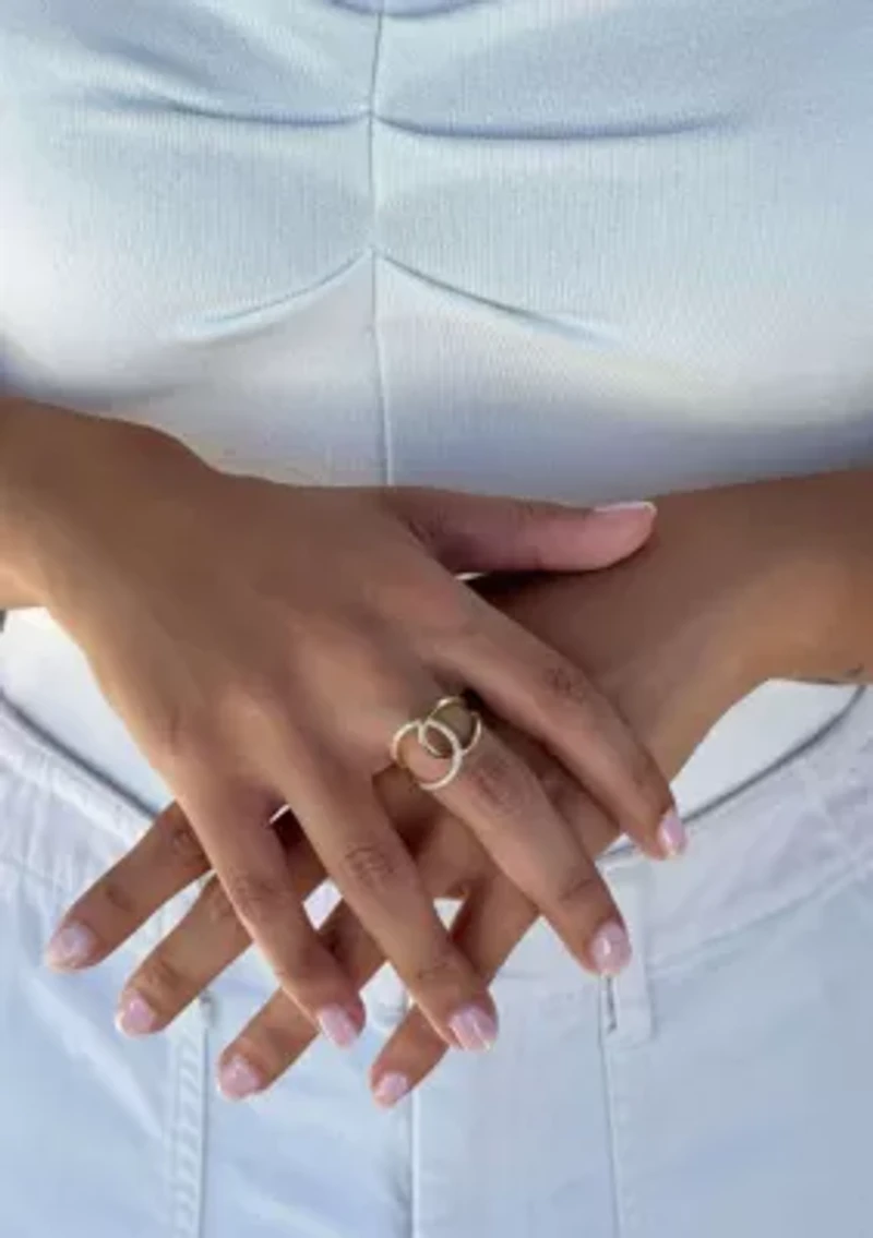 14k Gold Vermeil .925 Sterling Silver CZ Tall Infinity Ring