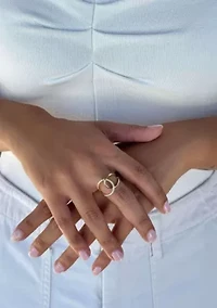 14k Gold Vermeil .925 Sterling Silver CZ Tall Infinity Ring