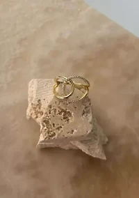14k Gold Vermeil .925 Sterling Silver CZ Tall Infinity Ring
