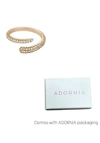 14k Gold Plated Overlapping CZ Pave Bands