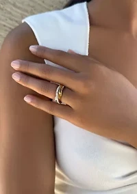 Tarnish Resistant Two-Tone CZ Rolling Eternity Bands