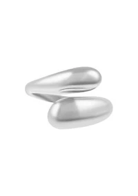 Tarnish Resistant Silver Plated Overlapping Chunky Bands Ring