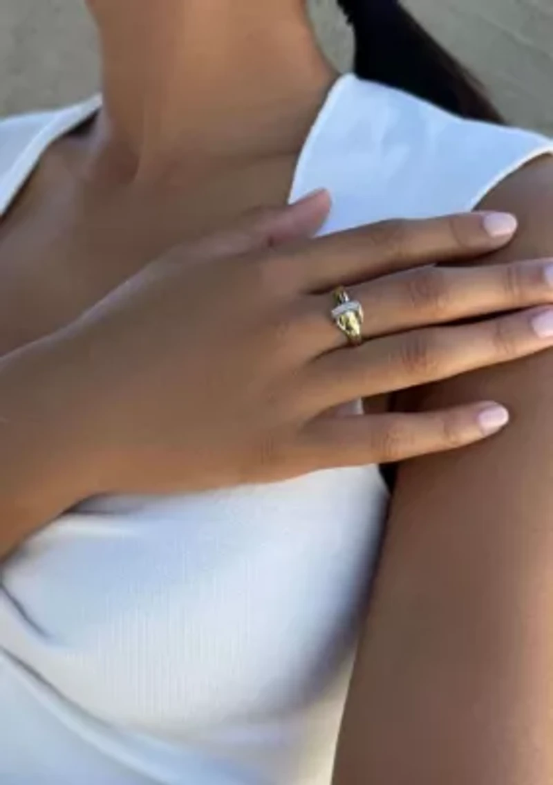 14k Gold Plated Buckle Ring