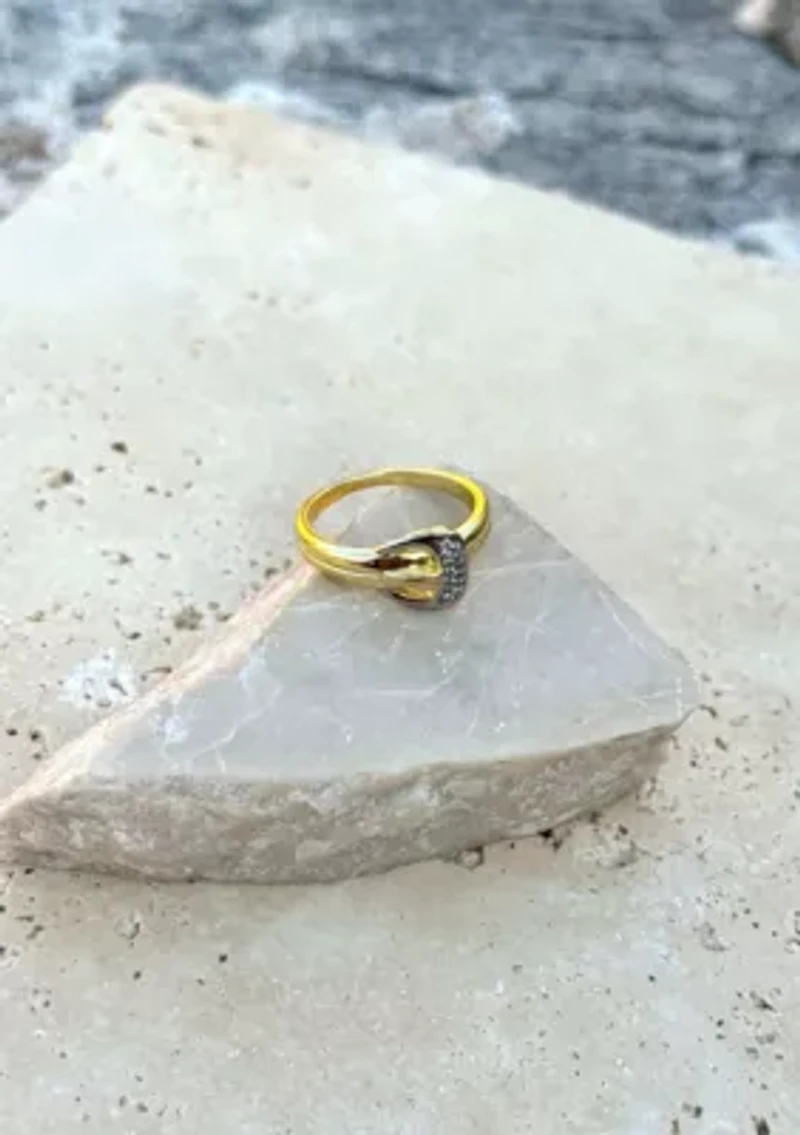 14k Gold Plated Buckle Ring