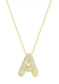 14k Gold Plated Pave Bubble Letter