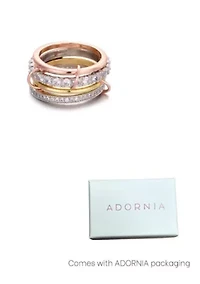 Mixed Metal 4-Layer Crystal Stack Ring