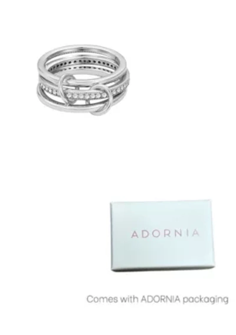 Silver Plated Connected 3-Piece Ring Stack