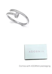 Silver Plated CZ Nail Ring