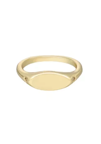 14k Gold Plated Marquis CZ Pinky Ring