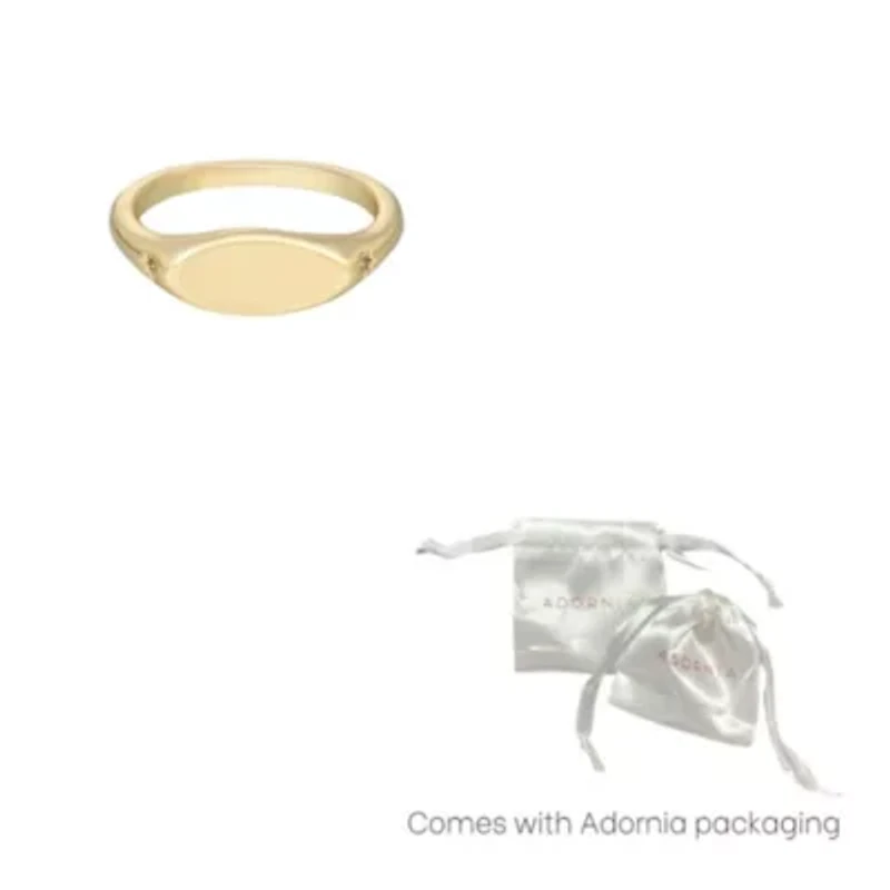 14k Gold Plated Marquis CZ Pinky Ring