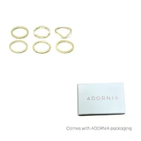 14k Gold Plated Wavy 6-Piece Band Set