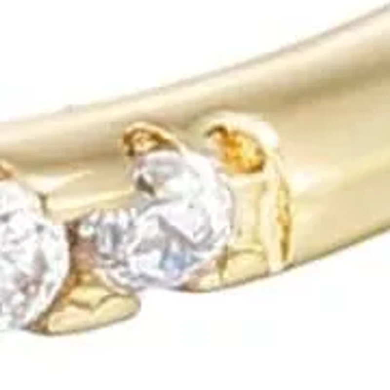 14k Gold Plated CZ Overlap Band