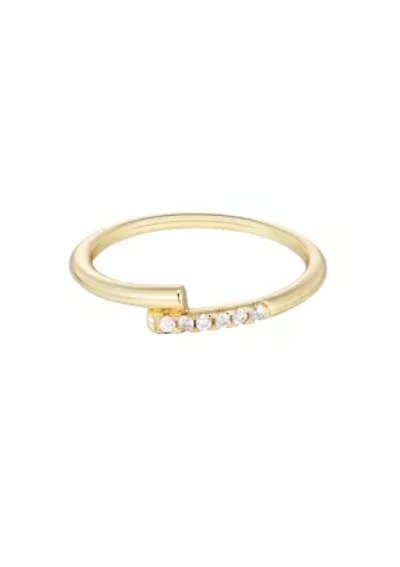 14k Gold Plated CZ Overlap Band