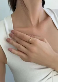 14k Gold Plated CZ Overlap Band