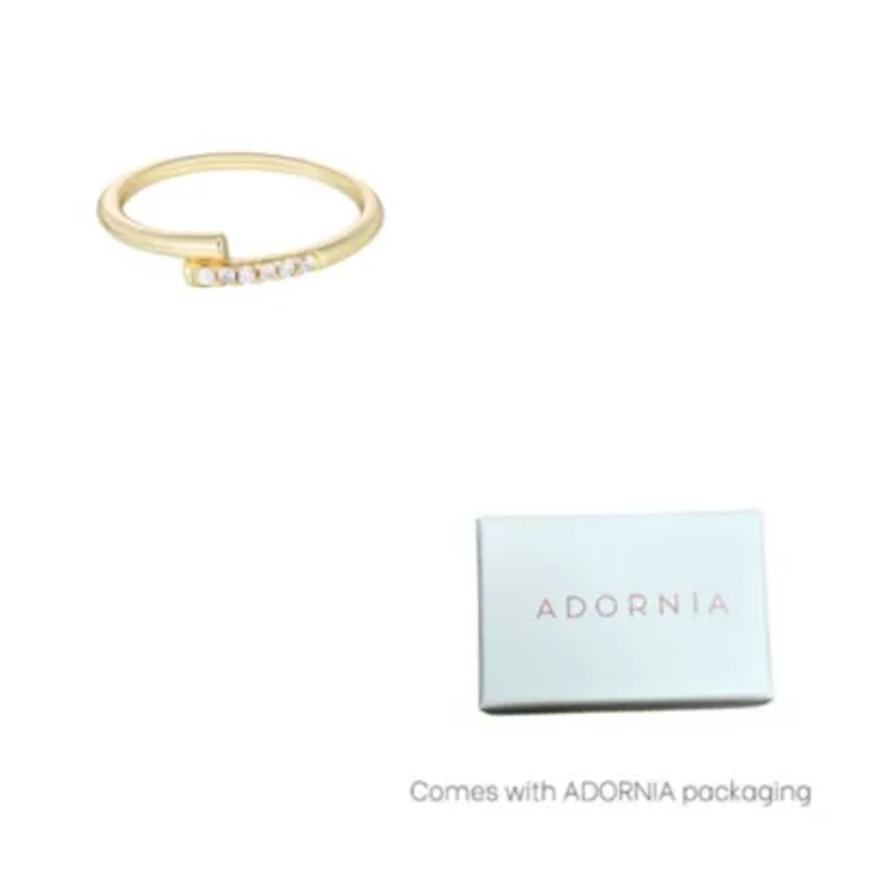 14k Gold Plated CZ Overlap Band