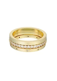 14k Gold Plated 3-Band CZ Set