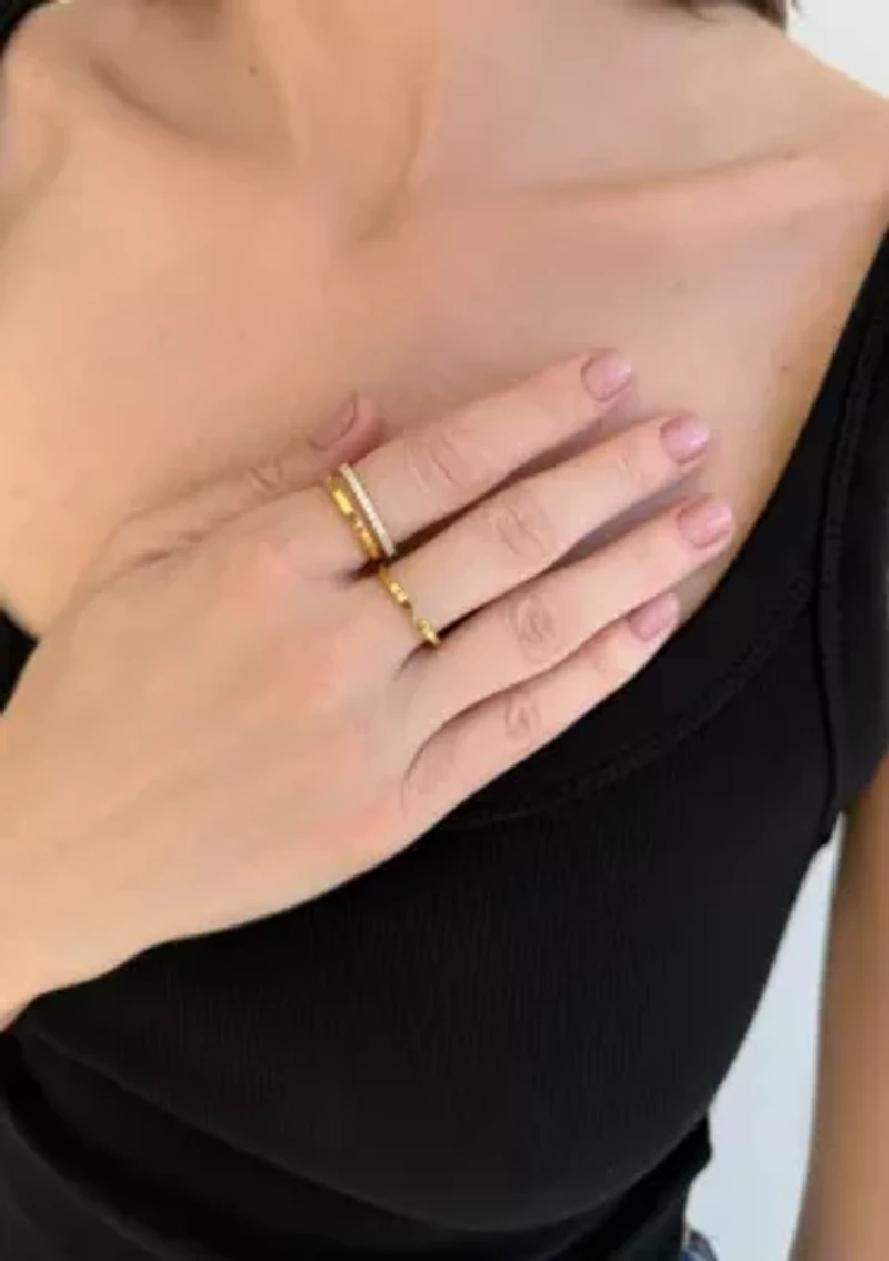 14k Gold Plated 3-Band CZ Set