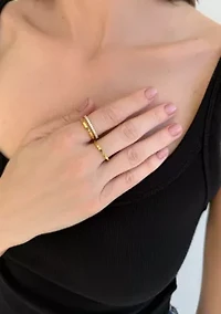 14k Gold Plated 3-Band CZ Set